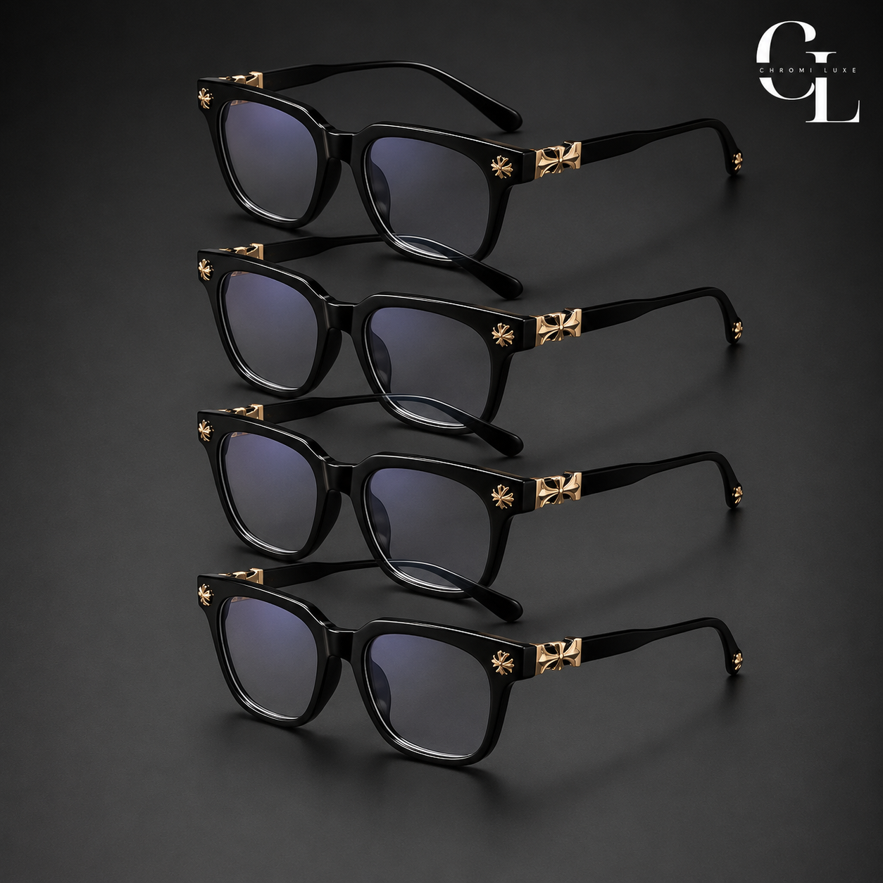 4x Chrome Glasses
